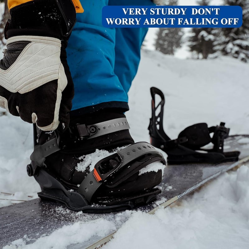 Vincreem 18" Classic Snowshoe Strap Kit Black Skiing Boot Wraps Ties Adjustable Snowshoes Replacement Straps for Skiing - Image 4